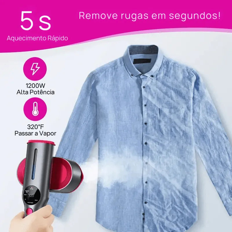 Vaporizador de Roupas Portátil para Viagem com Aquecimento Rápido em 5s, 7 Modos e Cabo Giratório de 90° roupas impecáveis
