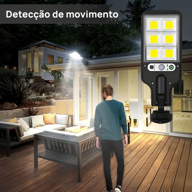 Conjunto de 4 Luzes de Rua Solares LED com 120 Lâmpadas, Controle Remoto, Sensor e 3 Modos para Áreas Externas segurança noturna