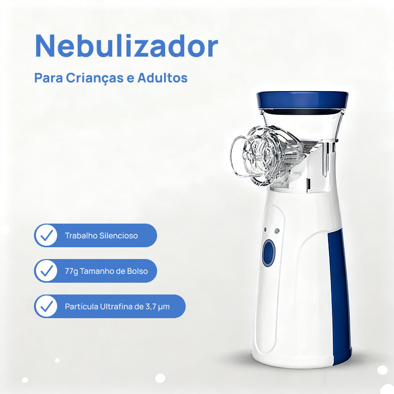 Nebulizador Ultrassônico Portátil e Recarregável para Adultos e Crianças, com Dois Modos e Função de Auto-limpeza alívio rápido