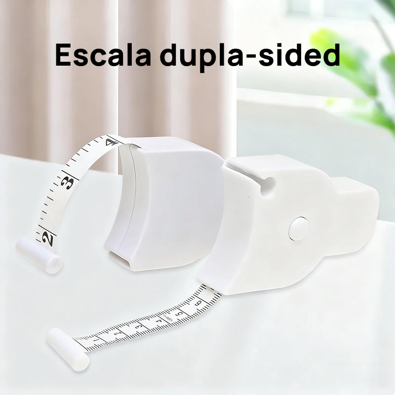Fita Métrica Corporal 3D de 152cm Autorretrátil para Medições de Cintura, Quadril, Busto e Braços na Academia precisão absoluta