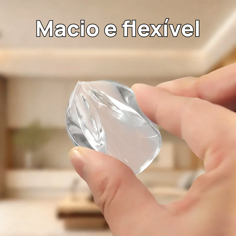 Conjunto de 16 Protetores de Canto Transparentes e Redondos para Bordas e Cantos Afiados de Móveis e Mesas segurança discreta