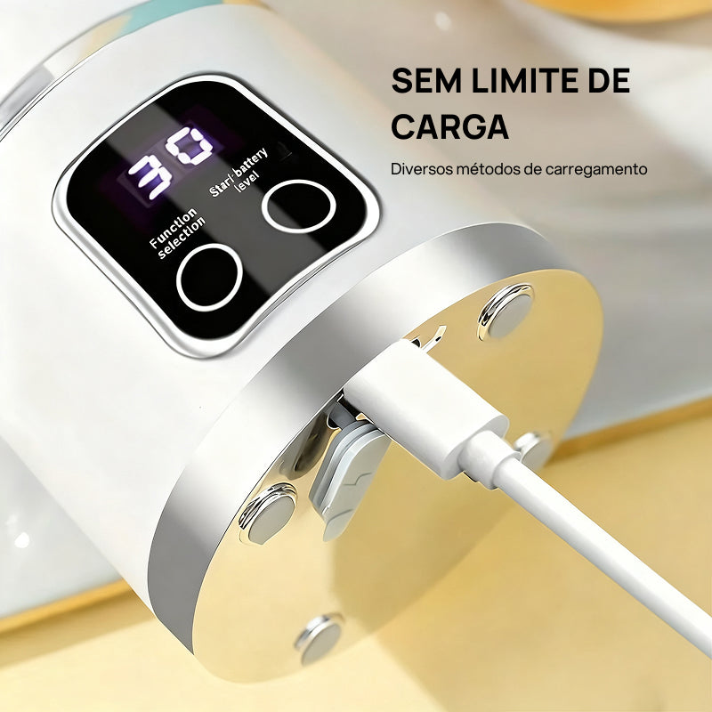 Liquidificador Digital Portátil e Compacto com Display LED, totalmente à Prova de Vazamentos para Smoothies e Vitaminas saúde prática