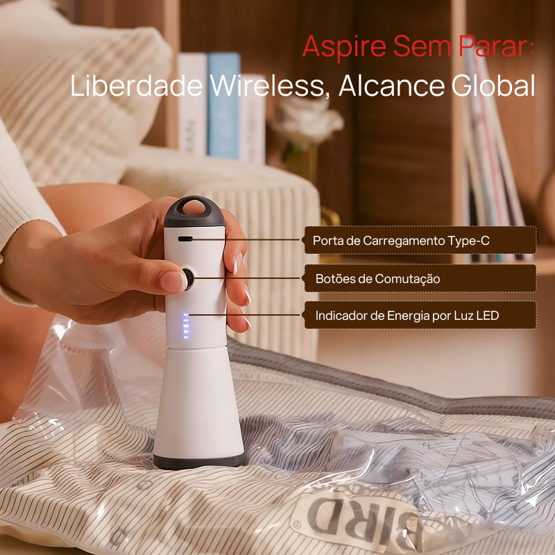 Conjunto de 15 Sacos de Viagem a Vácuo X7 com Bomba USB Potente de 140L/min, Economiza Espaço em Malas e Organiza compactação eficiente