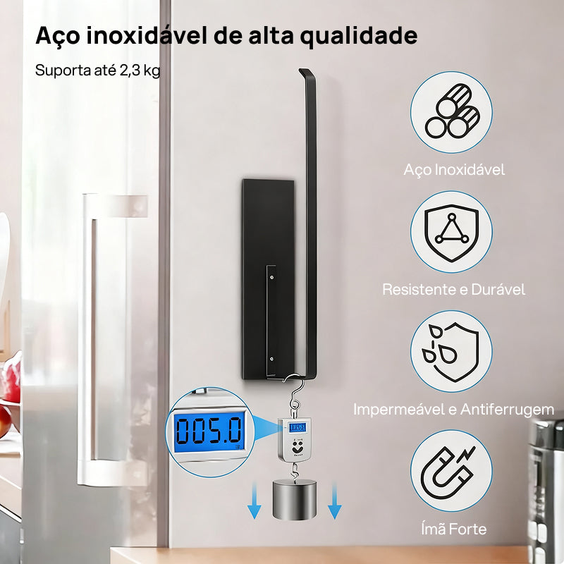 Suporte Magnético para Rolo de Papel Toalha, Organizador de Parede Universal para Geladeira, Cozinha e Banheiro acesso imediato