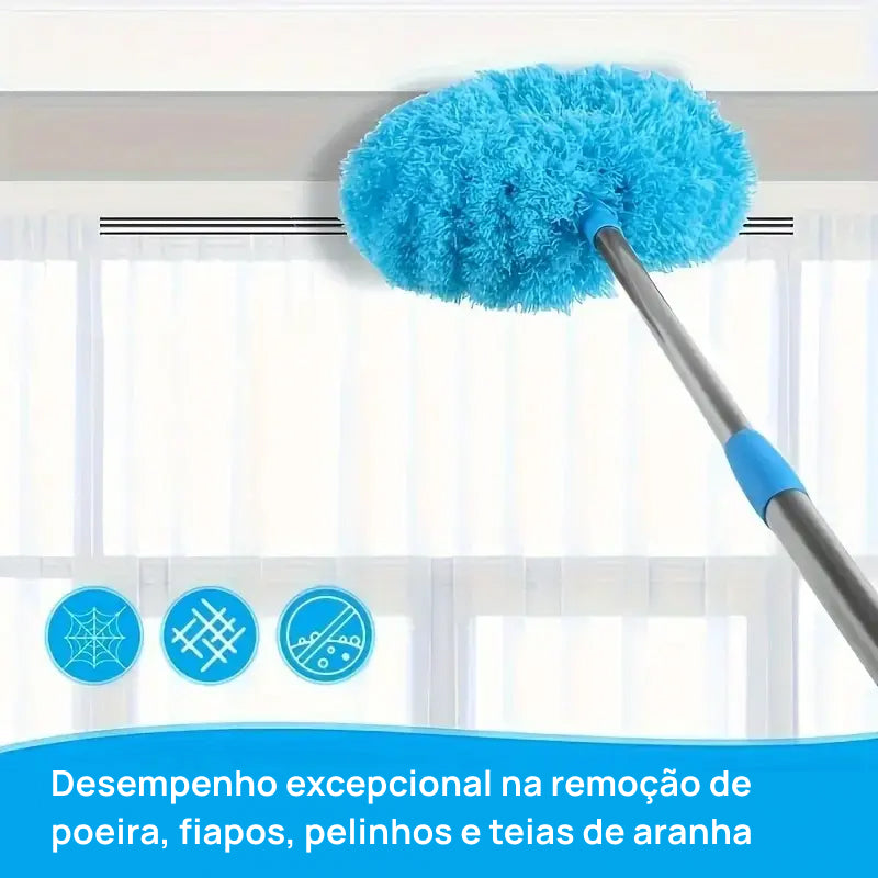 Pano de Limpeza Extensível com Cabo Longo para Ventiladores de Teto, Retém Poeira, Reutilizável e Lavável à Máquina alcance seguro
