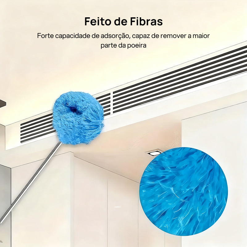 Pano de Limpeza Extensível com Cabo Longo para Ventiladores de Teto, Retém Poeira, Reutilizável e Lavável à Máquina alcance seguro
