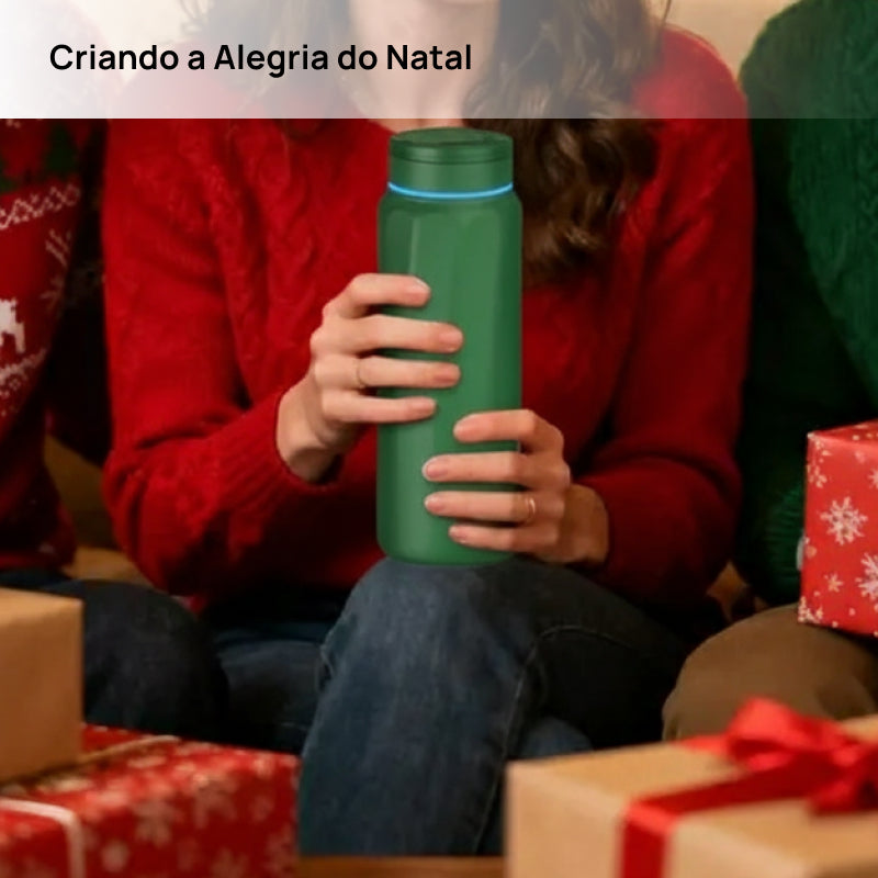 Garrafa de Água Inteligente de Aço Inox com App, Rastreia Consumo e Envia Lembretes de Hidratação para Viagens companheira tecnológica