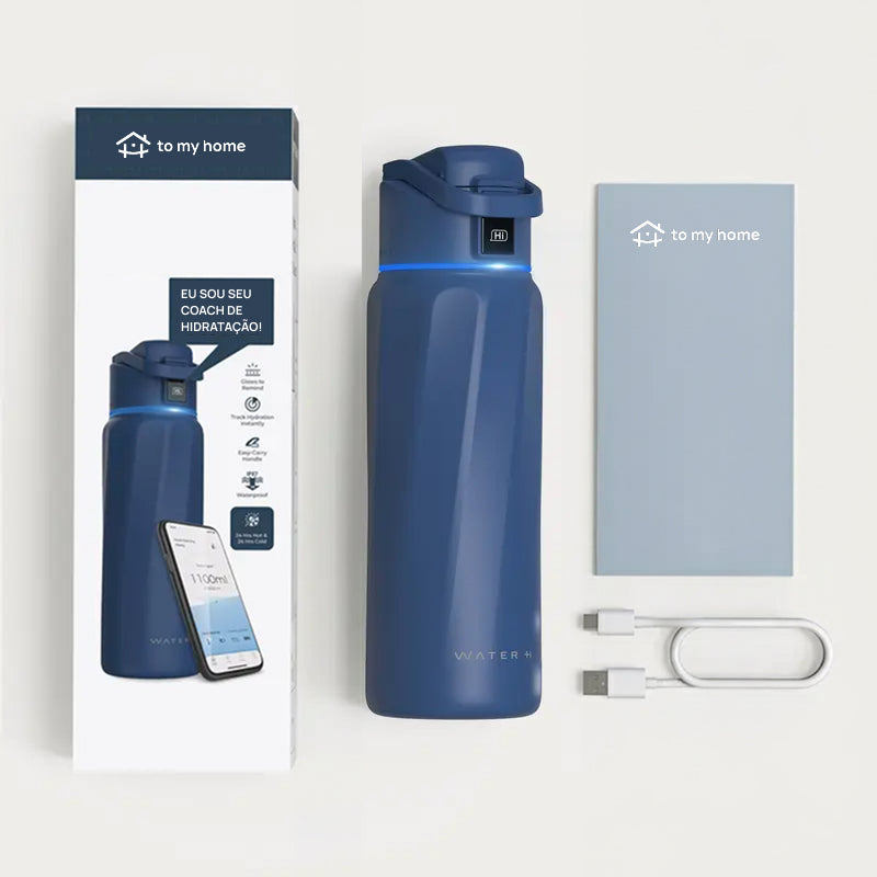 Garrafa de Água Inteligente de Aço Inox com App, Rastreia Consumo e Envia Lembretes de Hidratação para Viagens companheira tecnológica