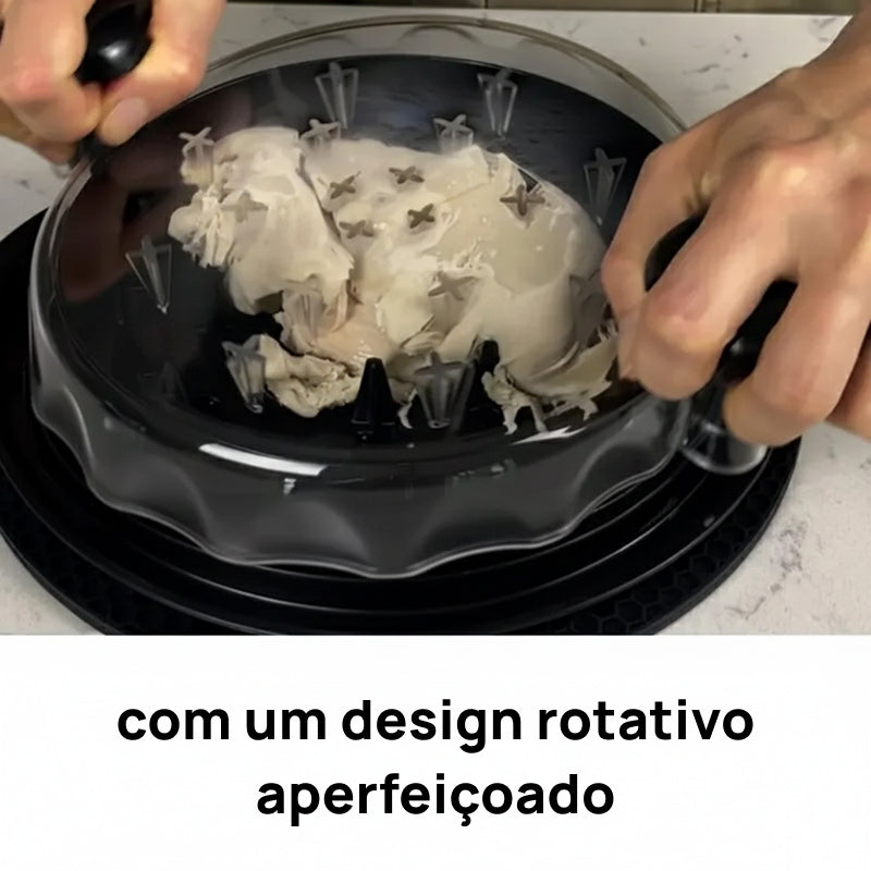 Desfiador Grande de Carne em Aço Inoxidável, com Tampa Visível e Alça Ergonômica, Perfeito para Frango e Bovina incredivelmente rápido