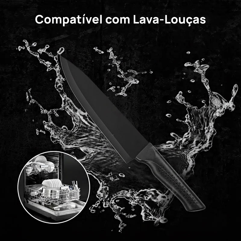 Conjunto de 8 Facas de Chef Profissionais em Aço Afiado, com Suporte Universal Anti-Ferrugem e Design Ergonômico perfeitamente equilibradas