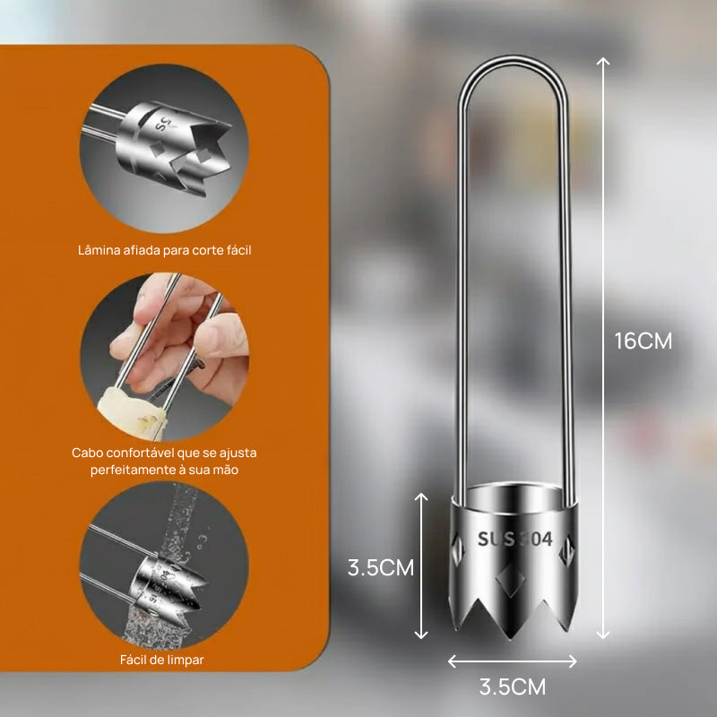Conjunto de 2 Descaroçadores em Aço Inoxidável para Frutas e Legumes, com Cabo Ergonômico para Remover Sementes rapidamente eficiente