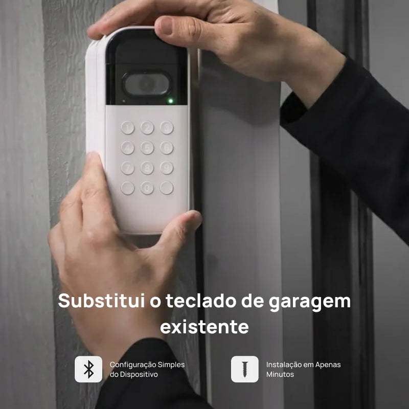 Teclado de Vídeo Inteligente para Porta de Garagem com Câmera, App, Códigos PIN e Compatível com Principais Marcas convenientemente seguro