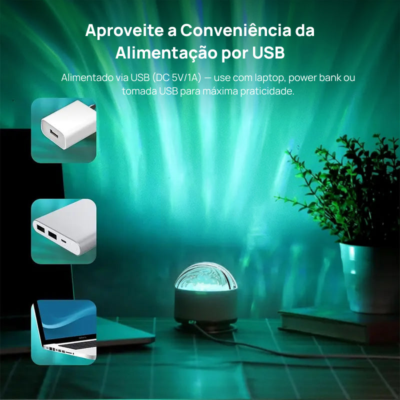 Projetor de Luz Noturna 7 Cores com Ritmo Musical, Projeta Efeitos 3D de Estrelas e Ondas do Oceano para Quarto encantadoramente mágico