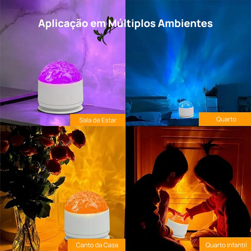 Projetor de Luz Noturna 7 Cores com Ritmo Musical, Projeta Efeitos 3D de Estrelas e Ondas do Oceano para Quarto encantadoramente mágico