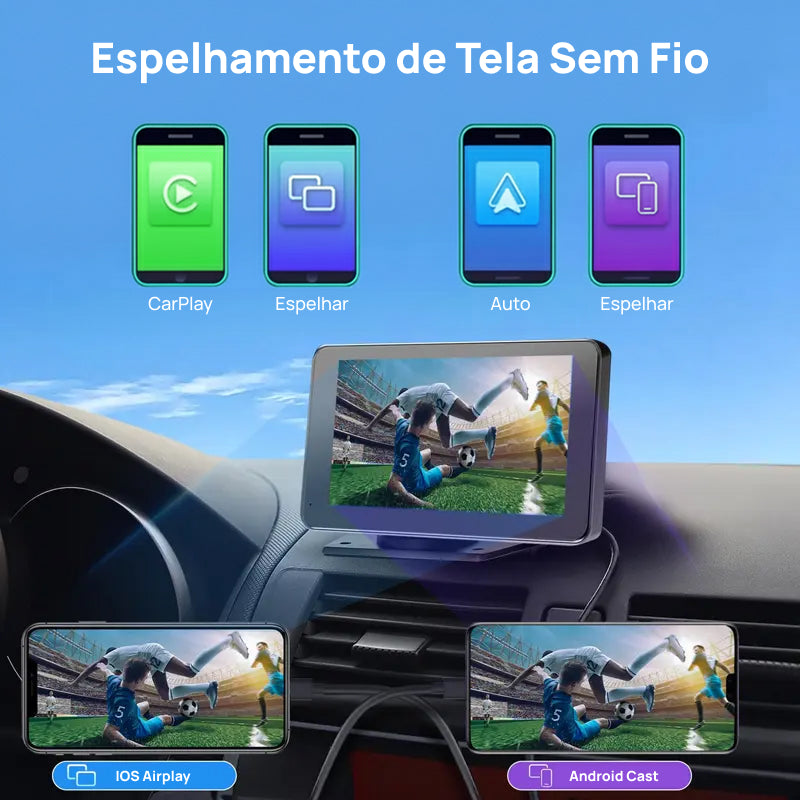Adaptador de Tela Sem Fio 2025 para Android e iPhone, Garante Entretenimento Contínuo no Carro com Conexão Portátil altamente estável