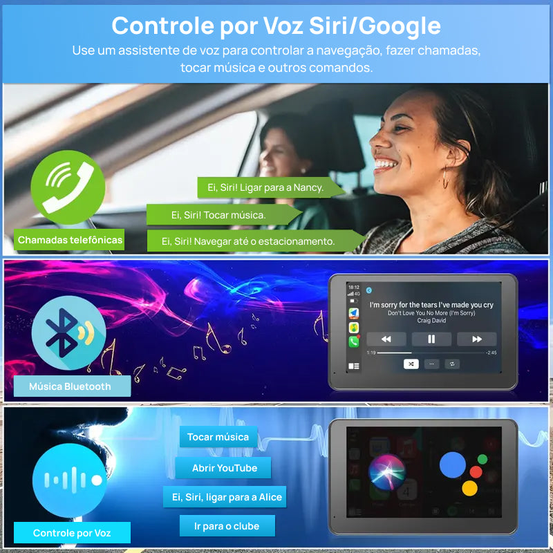 Adaptador de Tela Sem Fio 2025 para Android e iPhone, Garante Entretenimento Contínuo no Carro com Conexão Portátil altamente estável