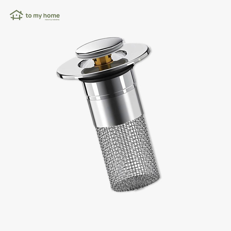 Protetor de Pia de Banheiro para Cabelo, Filtro Universal para Ralo Pop-Up com Cesto de Aço Inoxidável, Peneira para Ralo de Pia