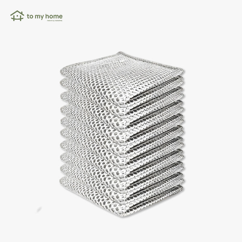 Conjunto de 10 Esponjas de Arame Não Arranháveis para Limpeza, Pano Multiuso de 2 Camadas para Louça e Superfícies durabilidade comprovada