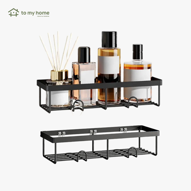 Organizador de Chuveiro 5 Peças Preto com Prateleiras e Ganchos Removíveis, Instalação Fácil sem Necessidade de Perfuração banheiro arrumado