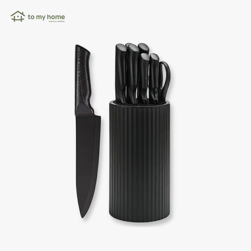 Conjunto de 8 Facas de Chef Profissionais em Aço Afiado, com Suporte Universal Anti-Ferrugem e Design Ergonômico perfeitamente equilibradas