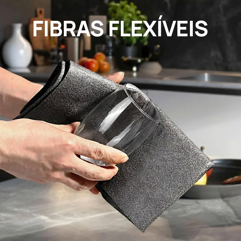 Conjunto de 10 Panos de Limpeza Mágicos Reforçados em Microfibra, Reutilizáveis e Perfeitos para Vidros e Janelas brilho instantâneo