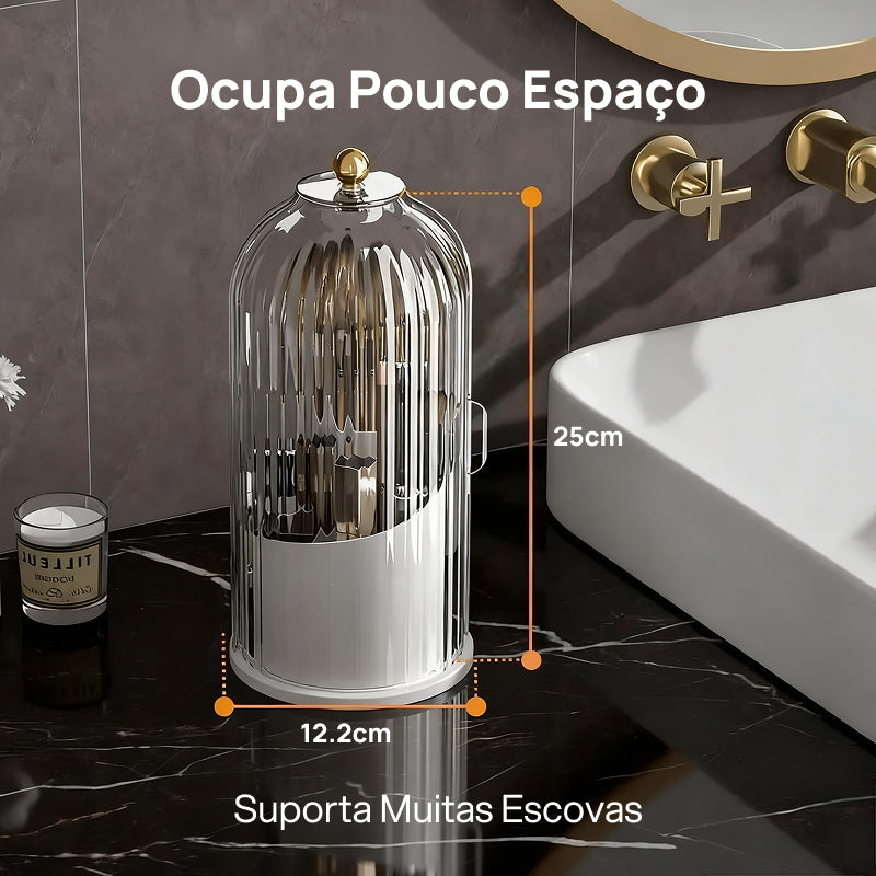 Suporte à Prova de Poeira para Escova de Dentes com Tampa, Rotativo para Escova Elétrica e Organizador para Pincéis higiene garantida