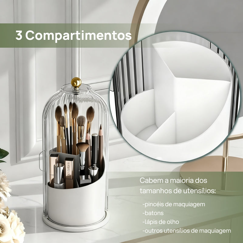 Suporte à Prova de Poeira para Escova de Dentes com Tampa, Rotativo para Escova Elétrica e Organizador para Pincéis higiene garantida