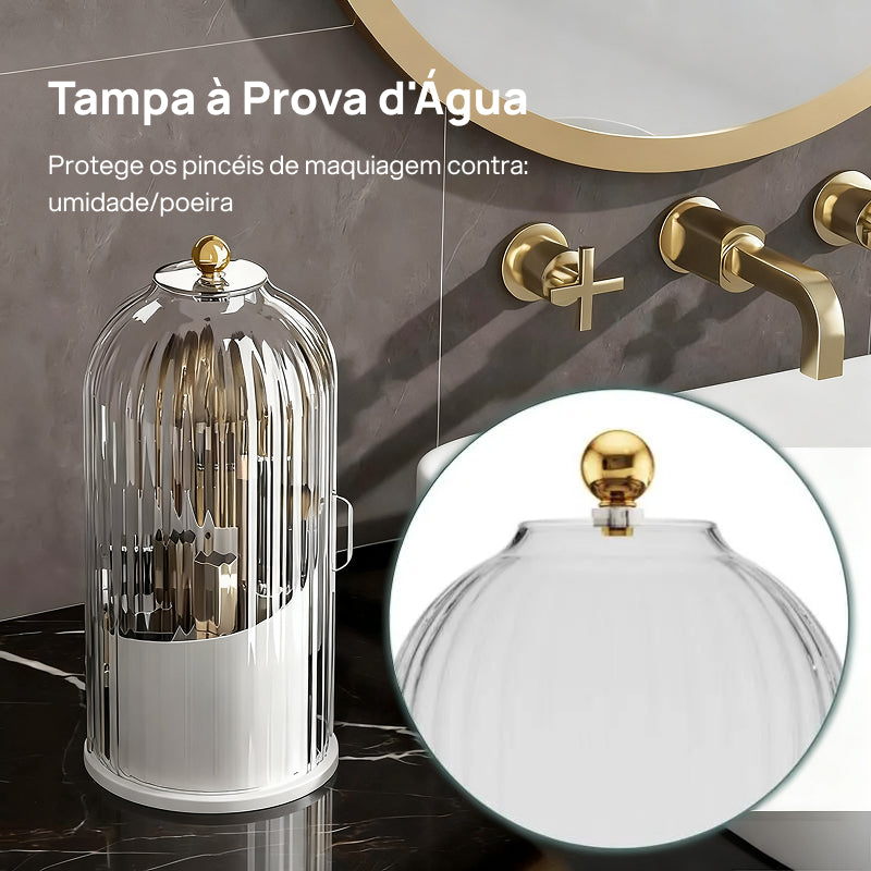 Suporte à Prova de Poeira para Escova de Dentes com Tampa, Rotativo para Escova Elétrica e Organizador para Pincéis higiene garantida