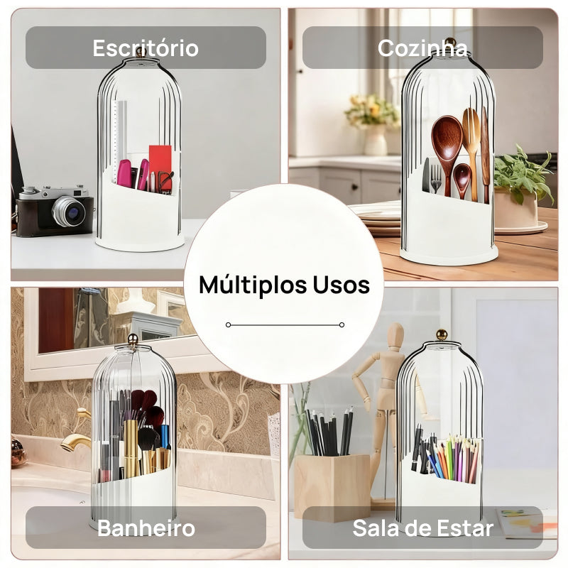 Suporte à Prova de Poeira para Escova de Dentes com Tampa, Rotativo para Escova Elétrica e Organizador para Pincéis higiene garantida