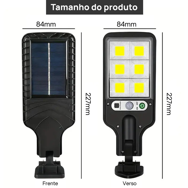 Conjunto de 4 Luzes de Rua Solares LED com 120 Lâmpadas, Controle Remoto, Sensor e 3 Modos para Áreas Externas segurança noturna