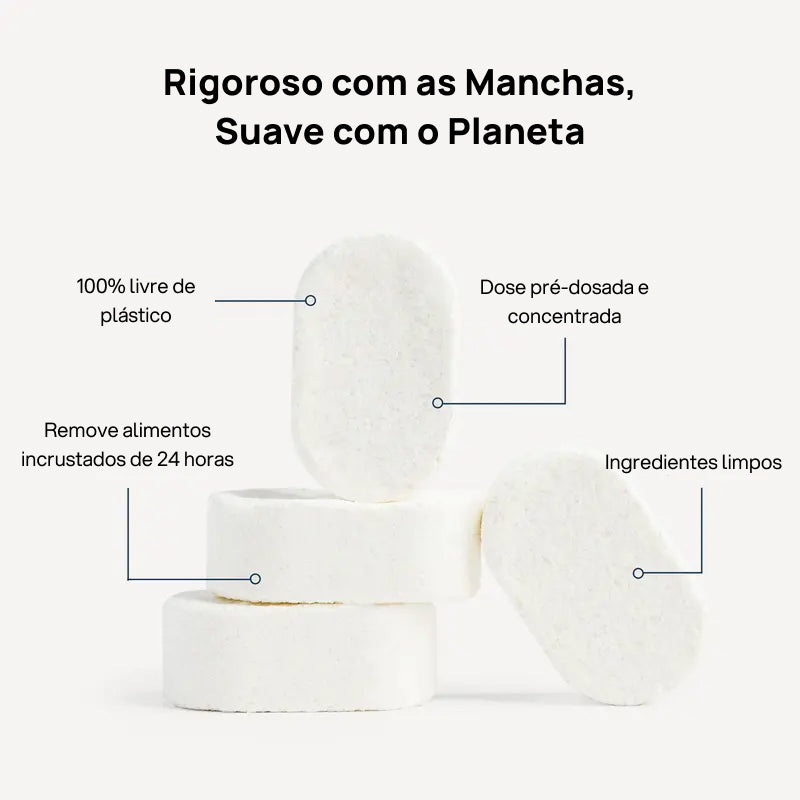 Tabletes para Lava-Louças Ecológicos à Base de Plantas e Sem Plástico, com Lata para Armazenamento Sustentável limpeza consciente