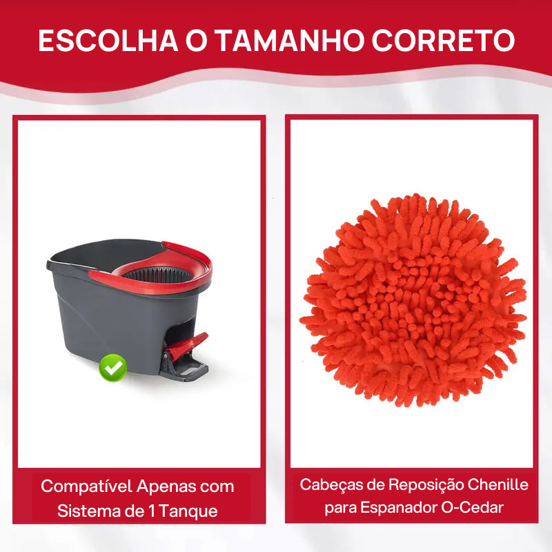 Cabeças de Reposição Chenille Exclusivas para Mop, Transformam o Esfregão em um Duster de Cabo Longo para Poeira multifuncionalidade inteligente