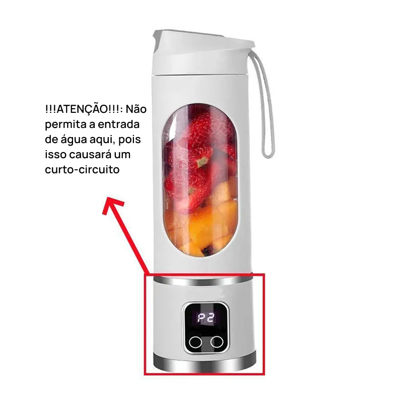 Liquidificador Digital Portátil e Compacto com Display LED, totalmente à Prova de Vazamentos para Smoothies e Vitaminas saúde prática