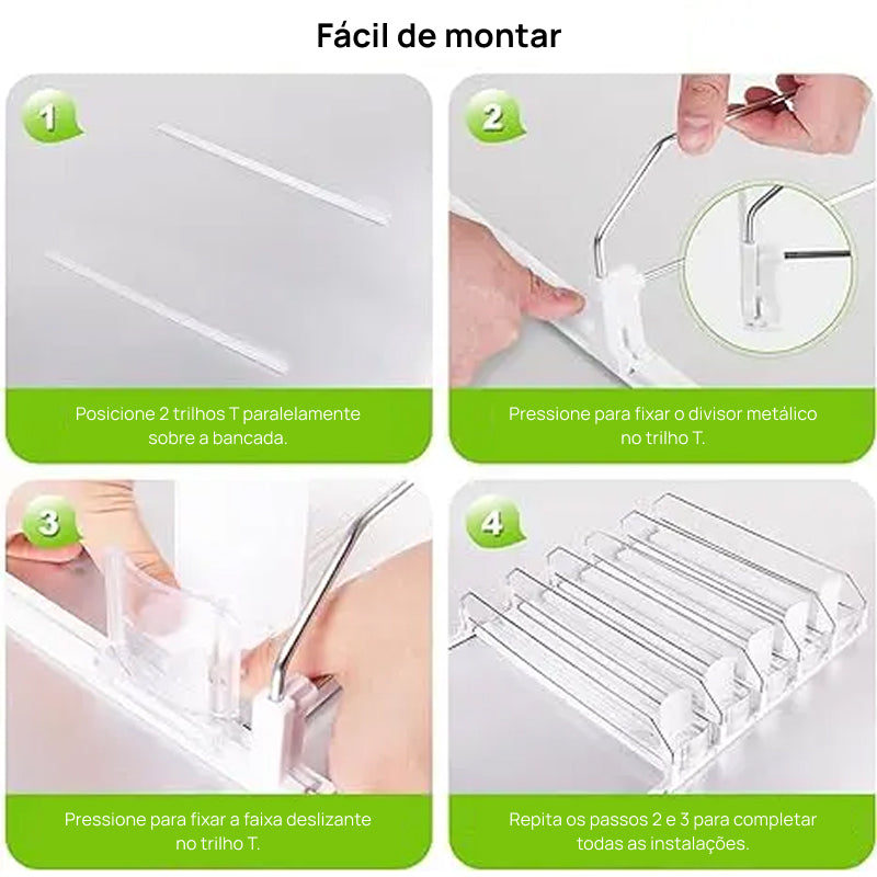 Organizador e Dispensador Automático de Latas para Geladeira, Suporta 355ml, 473ml e 591ml (3 ou 5 Fileiras) organiza perfeitamente