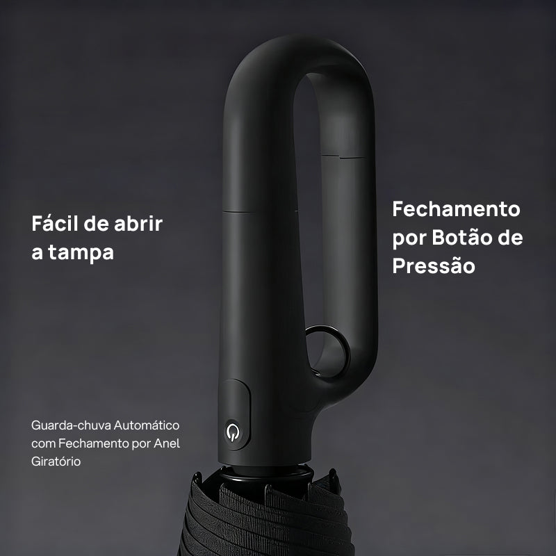 Guarda-Chuva Automático Dobrável e Portátil, Resistente ao Vento e à Água com Fecho em Loop para Homens e Mulheres proteção confiável