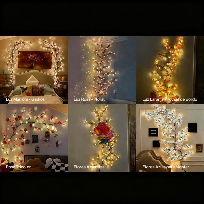 Luminária Decorativa LED em Forma de Galho de Árvore, Alimentação por USB para Criação de Ambiente em Casa ambiente aconchegante