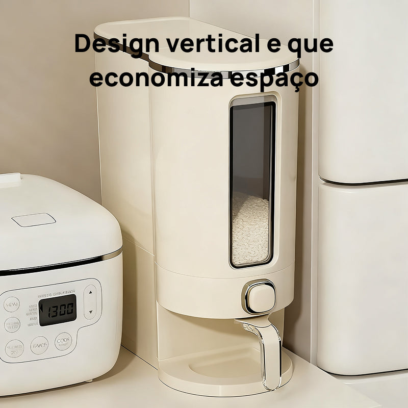 Dispensador de Arroz Hermético UFORU à Prova Total de Insetos e Umidade, com Copo Medidor para Grãos e Cereais preservação eficaz