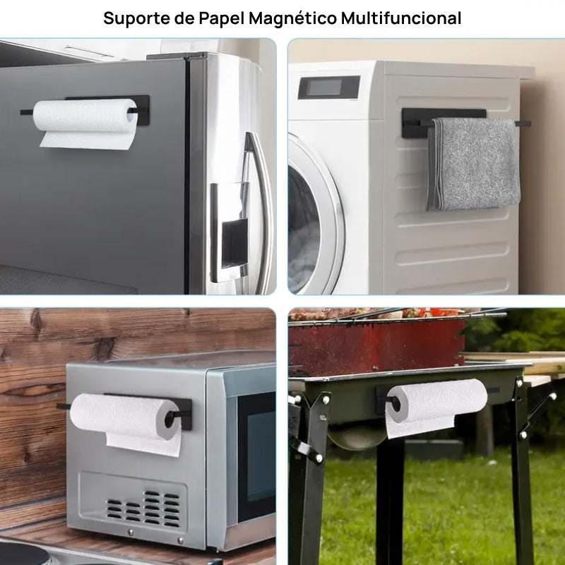 Suporte Magnético para Rolo de Papel Toalha, Organizador de Parede Universal para Geladeira, Cozinha e Banheiro acesso imediato