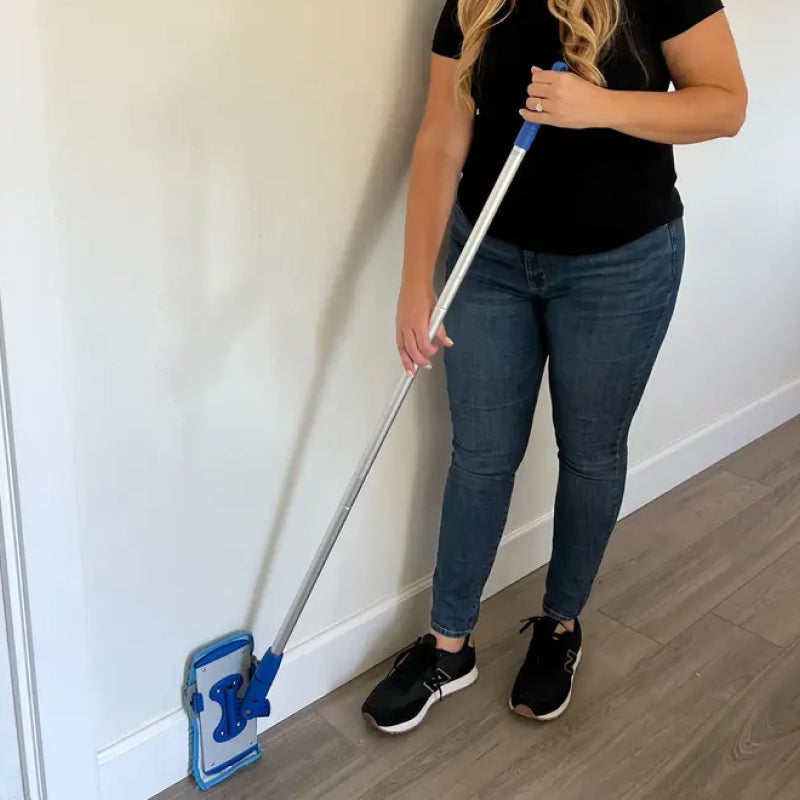 Mop Especial para Limpeza de Rodapés com Cabo Leve de 178cm, Não Precisa se Curvar e Captura Poeira e Pelos ergonomia superior