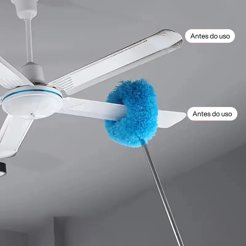 Pano de Limpeza Extensível com Cabo Longo para Ventiladores de Teto, Retém Poeira, Reutilizável e Lavável à Máquina alcance seguro