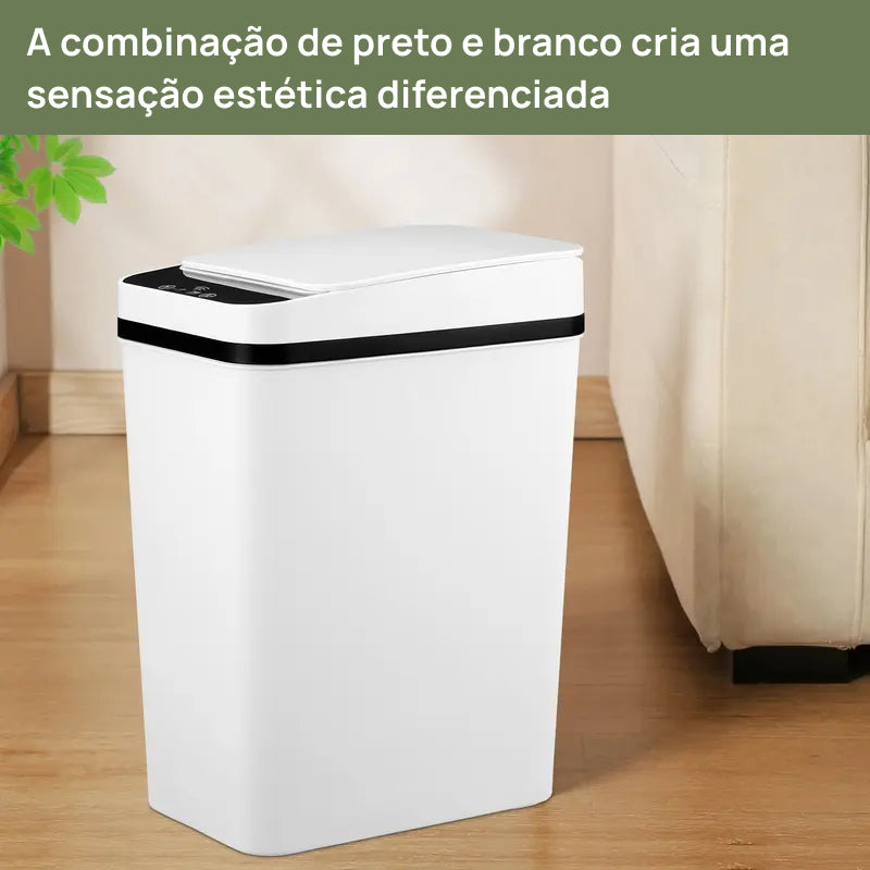 Lixeira Automática de 12 Litros com Sensor de Movimento Sem Toque, Ideal para Cozinha, Banheiro, Quarto e Escritório higiene máxima