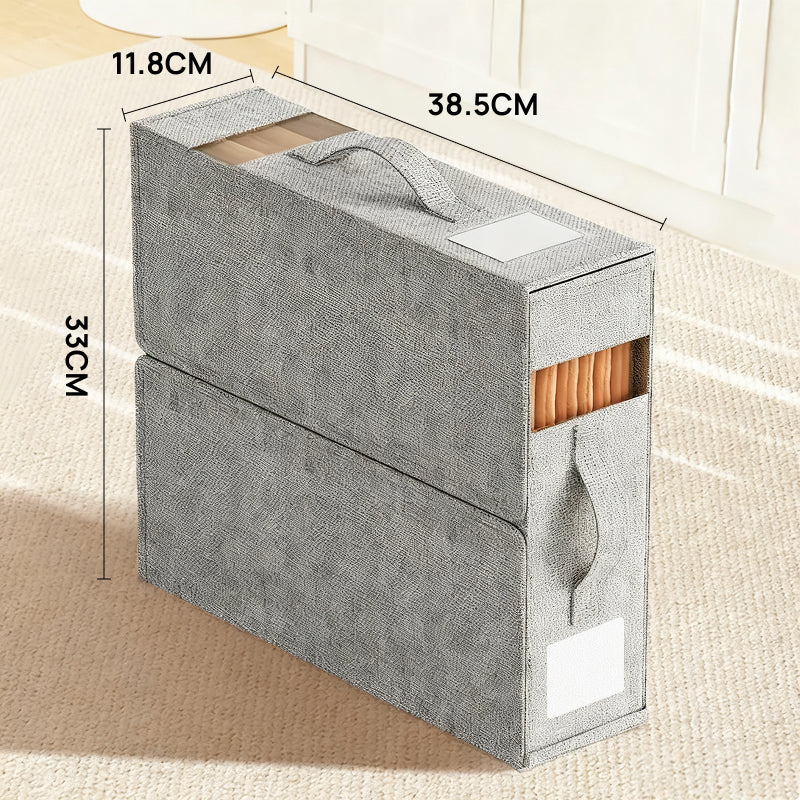 Conjunto de 4 Organizadores de Lençóis para Armário, Caixas Dobráveis com Janela Transparente à Prova de Poeira organização visual