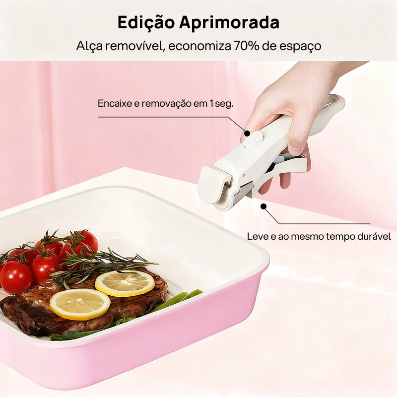 Conjunto Completo de 22 Peças de Panela Cerâmica Antiaderente, Compatível com Indução e com Alças Destacáveis cozinha saudável