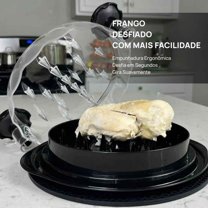 Desfiador Grande de Carne em Aço Inoxidável, com Tampa Visível e Alça Ergonômica, Perfeito para Frango e Bovina incredivelmente rápido
