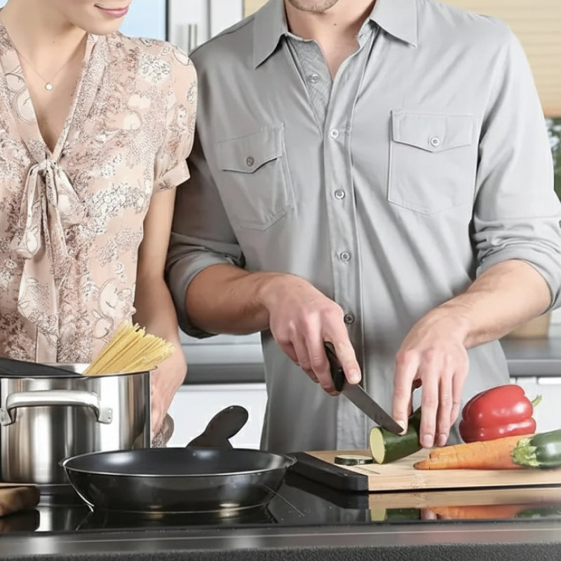 Conjunto de 8 Facas de Chef Profissionais em Aço Afiado, com Suporte Universal Anti-Ferrugem e Design Ergonômico perfeitamente equilibradas