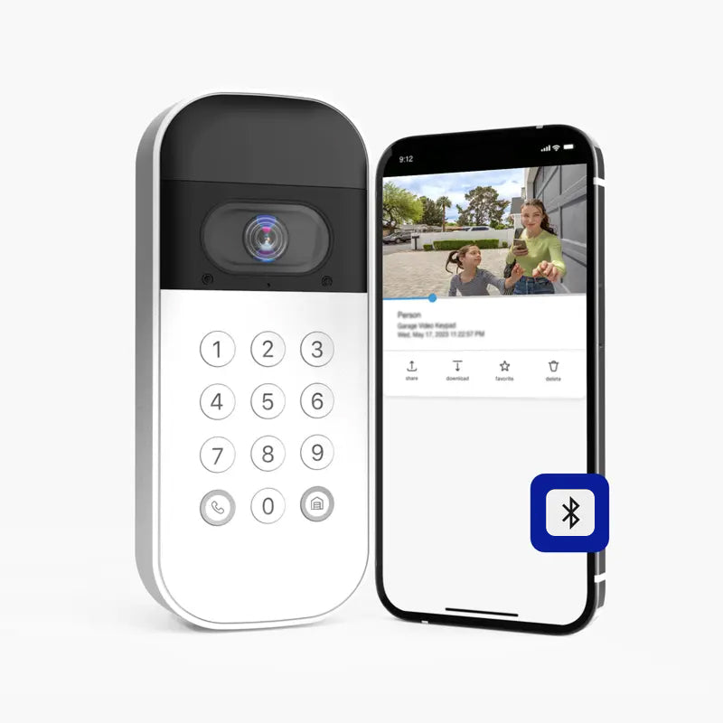 Teclado de Vídeo Inteligente para Porta de Garagem com Câmera, App, Códigos PIN e Compatível com Principais Marcas convenientemente seguro