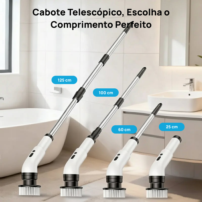 Escova Elétrica Giratória à Prova d‘Água IPX7, Sem Fio com 2 Velocidades e 9 Acessórios para Limpeza Pesada profissionalmente eficaz