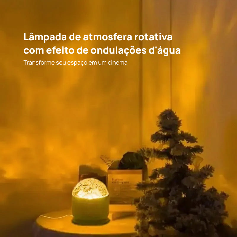 Lâmpada Projetora com 2 Cenas de Ondulação 3D e 16 Cores, Controlada por Remoto para Ambiente Relaxante totalmente personalizável