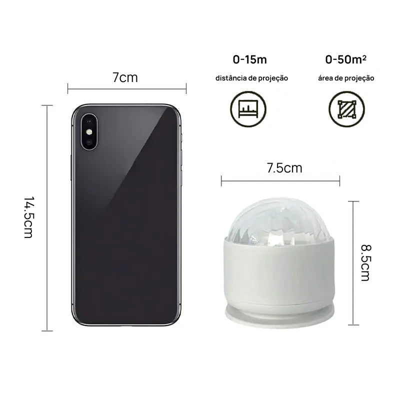 Lâmpada Projetora com 2 Cenas de Ondulação 3D e 16 Cores, Controlada por Remoto para Ambiente Relaxante totalmente personalizável