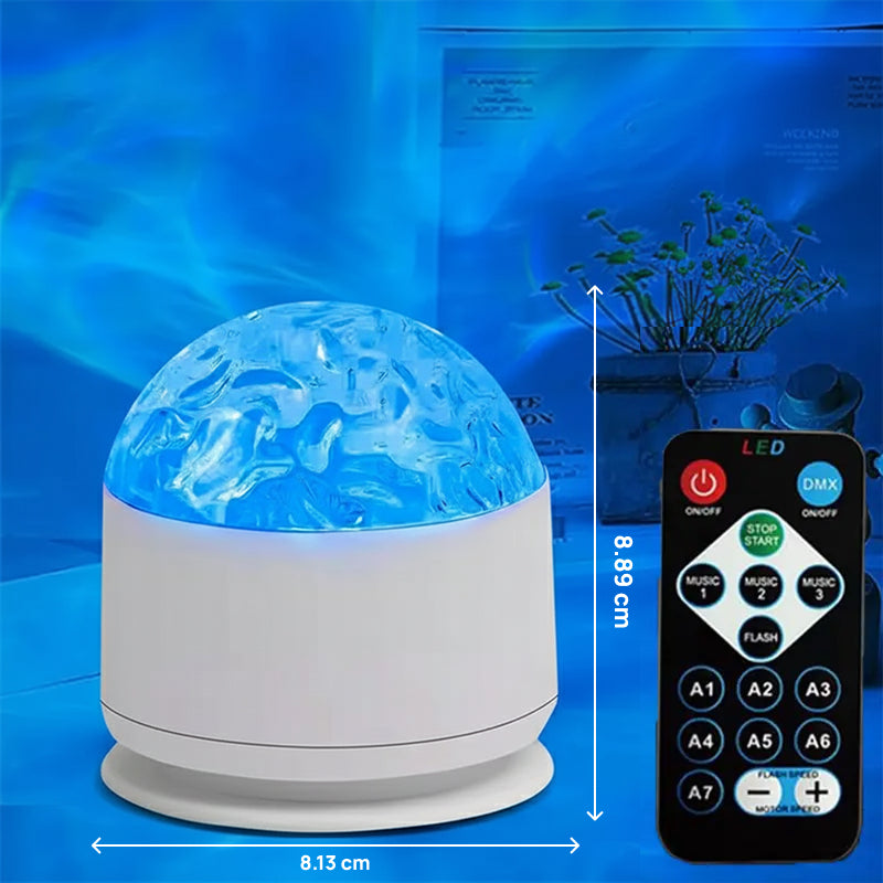 Projetor de Luz Noturna 7 Cores com Ritmo Musical, Projeta Efeitos 3D de Estrelas e Ondas do Oceano para Quarto encantadoramente mágico